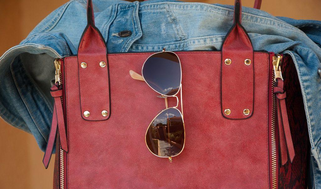 bag, sunglasses, jacket